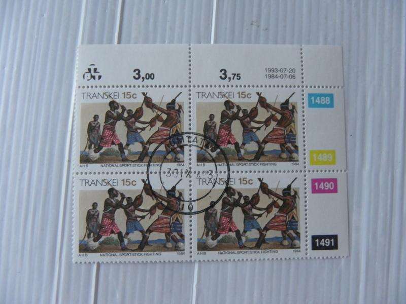 Transkei 1st Definitive Series (1976) - 15c CTO Cancelled Control Block (#1488 Dated 1984-07-06)