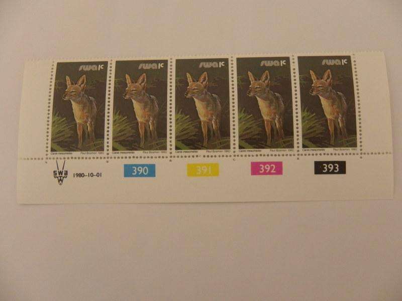 SWA 3rd Definitive Series (1980) - Animals 1c Mint Control Block #390 Dated 1980-10-01