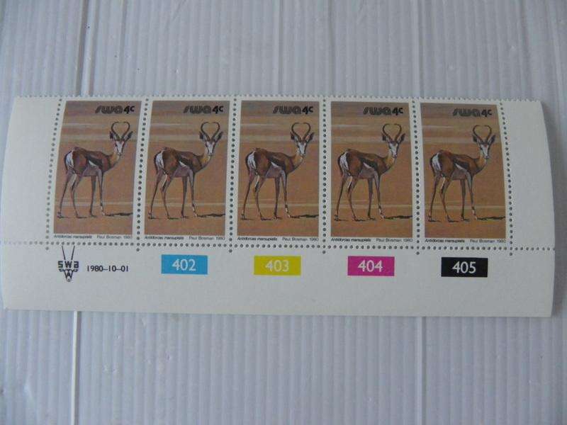 SWA 3rd Definitive Series (1980) - Animals 4c Mint Control Block #402 Dated 1980-10-01