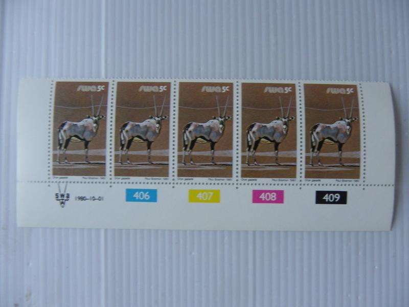 SWA 3rd Definitive Series (1980) - Animals 5c Mint Control Block #406 Dated 1980-10-01