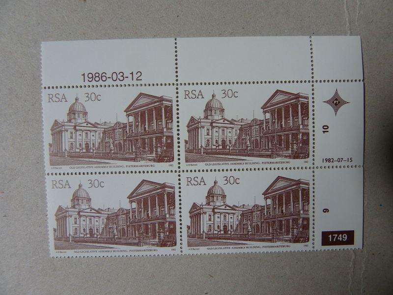 RSA 4th Definitive Series (1982) - 30c Mint Control Block #1749 Dated 1986-03-12 (Scarce block!!!)