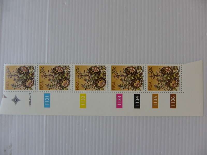 RSA 3rd Definitive Series (1977) - 30c Mint Strip Control number 1131 Dated 1980-10-19