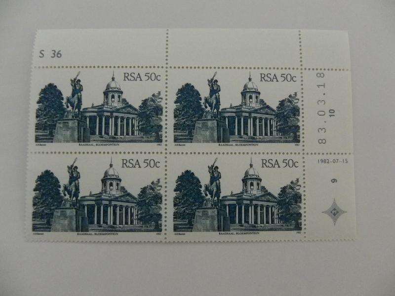 RSA 4th Definitive Series (1982) - 50c Mint Control Block #S36 Dated 83.03.18