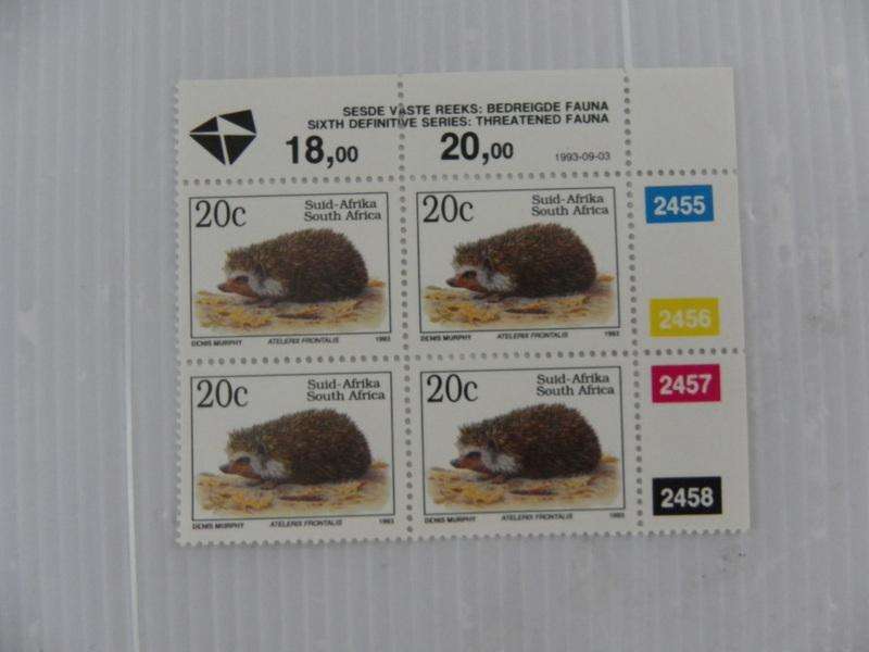 RSA 6th Definitive Series (1993) - 20c Mint Control Block #2455 Dated 1993-09-03