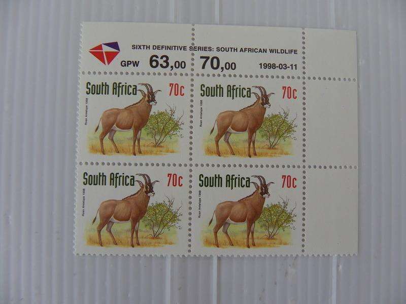 RSA 6th Redrawn Def Series (1998) - 40c Mint Control Block #No Number Dated 1998-03-10