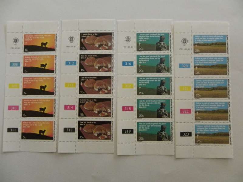 Bophuthatswana 1.17 (1981) - Easter Stamps Mint Control Block Set