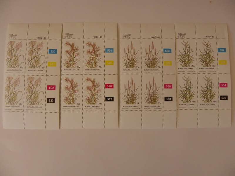 Bophuthatswana 1.28 (1984) - Indigenous Grasses (2nd Series) Mint Control Block Set