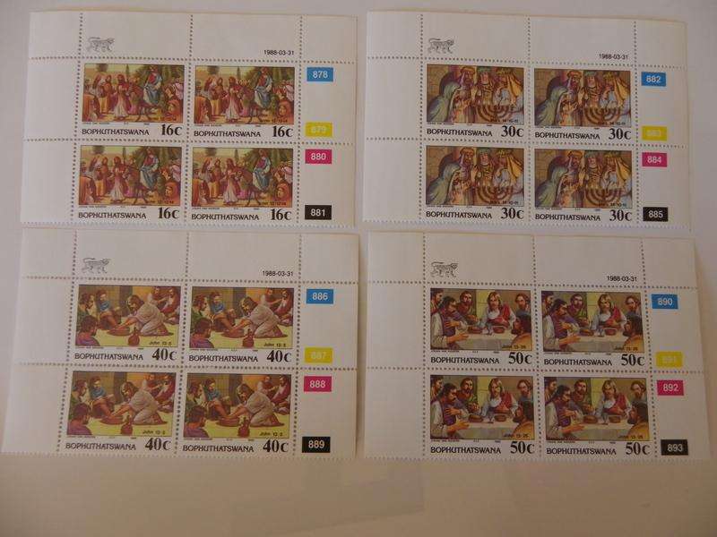Bophuthatswana 2.10 (1988) - Easter Stamps (7th Series) Mint Control Block Set