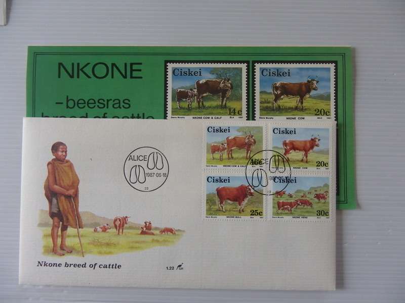 Ciskei 1.22 (1987) - Nkone Cattle FDC with SAPO Issued Brochure