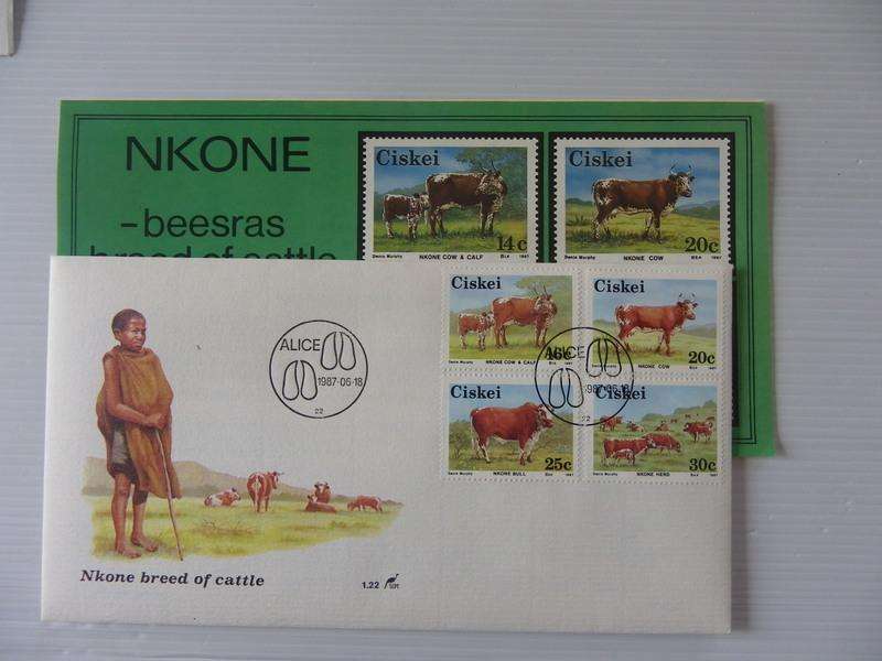 Ciskei 1.22 (1987) - Nkone Cattle FDC with SAPO Issued Brochure