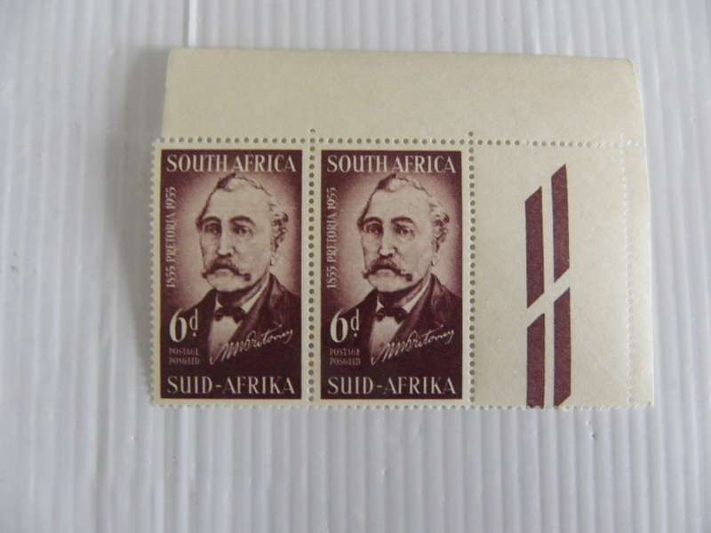 Union (1955) - Centenary of Pretoria 6d Mint Corner Pair