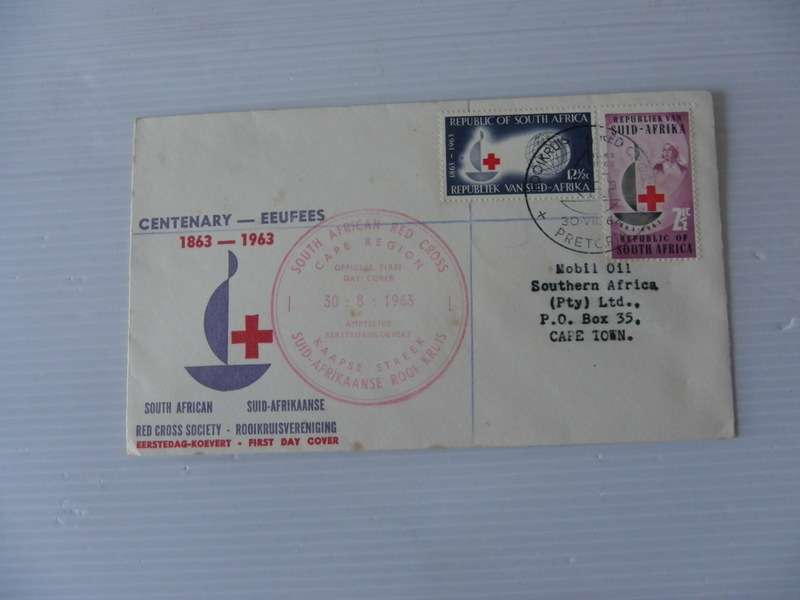 RSA (1963) - Centenary of the Red Cross Illustrated FDC with Red Cross Cachet