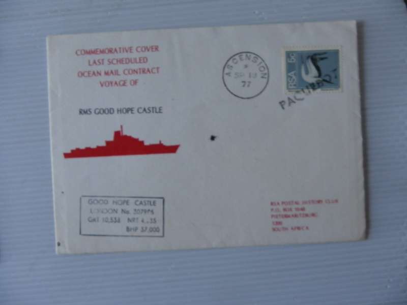 RSA (1977) - Last Scheduled Ocean Mail Voyage of RMS Good Hope Castle Illustrated FDC