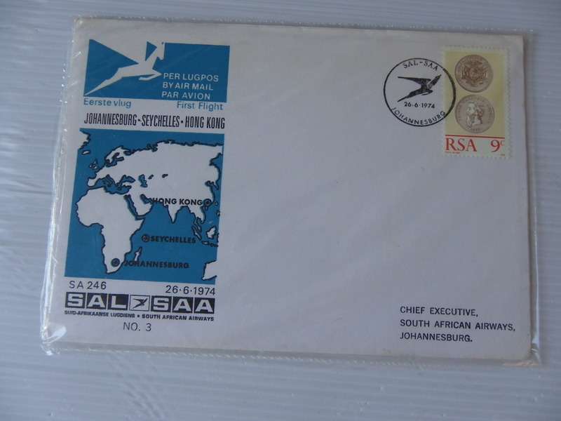 SAA #03 (1974) - JHB Seychelles Hong Kong Flight (Very Scarce!!)