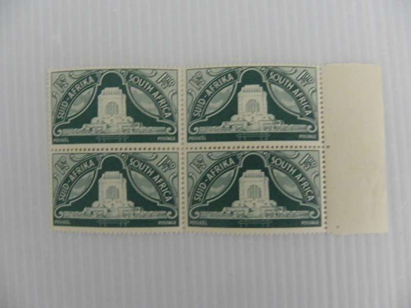 Union (1949) - Inauguration of the Voortrekker Monument 1 1/2 d Mint Marginal Block