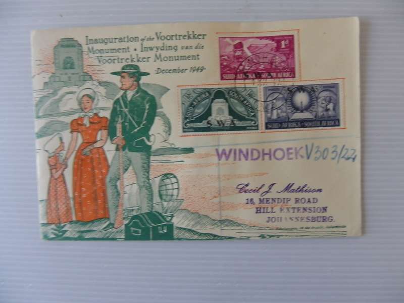 SWA (1949) - Inauguration of the Voortrekker Monument Illustrated FDC