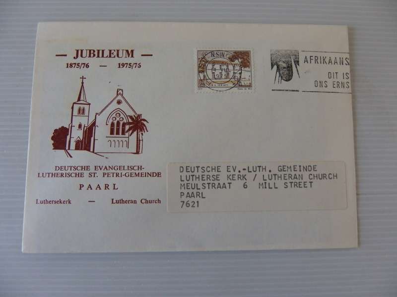 RSA (1975) - Lutheran Church Jubileum Illustrated FDC