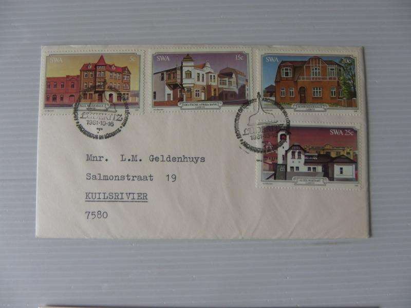 SWA 1.34 (1981) - Luderitz Buildings Private FDC with Official Cancel