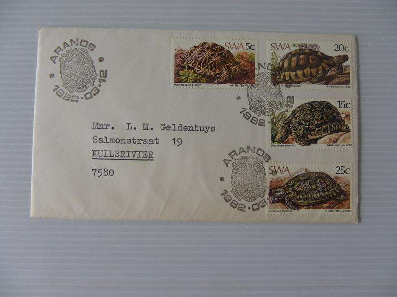 SWA 1.36 (1982) -Tortoises Private FDC with Official Cancel