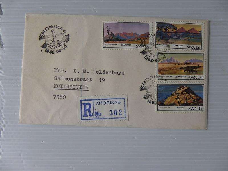 SWA 1.38 (1982) - Mountains of SWA Private FDC with Official Cancel