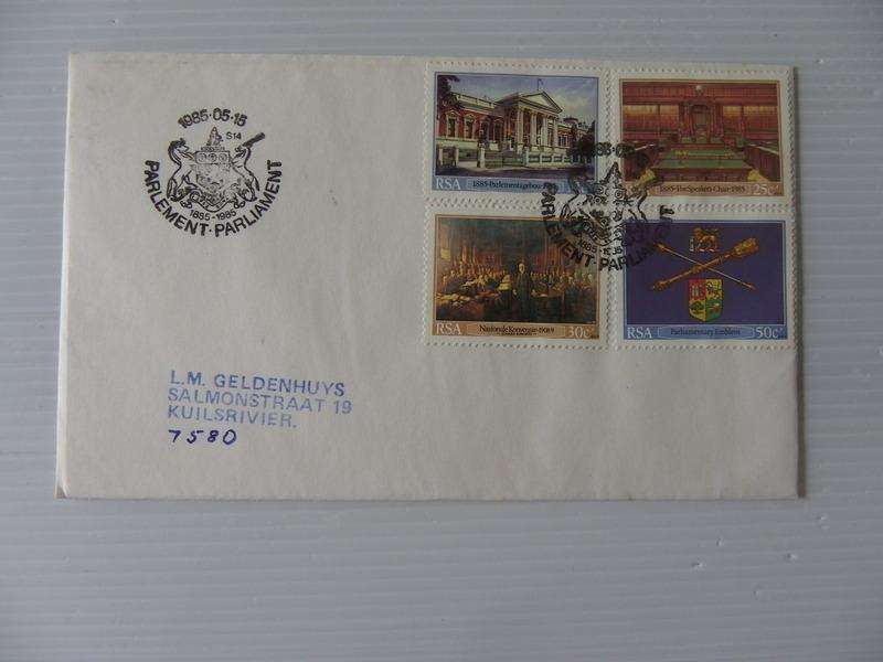 RSA 4.12 (1985) - Inauguration of Cape Parliament Buildings Private FDC with Official Cancel