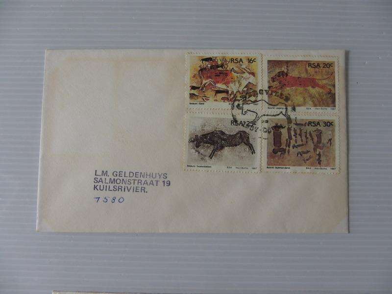 RSA 4.21 (1987) - Rock Paintings Private FDC with Official Cancel