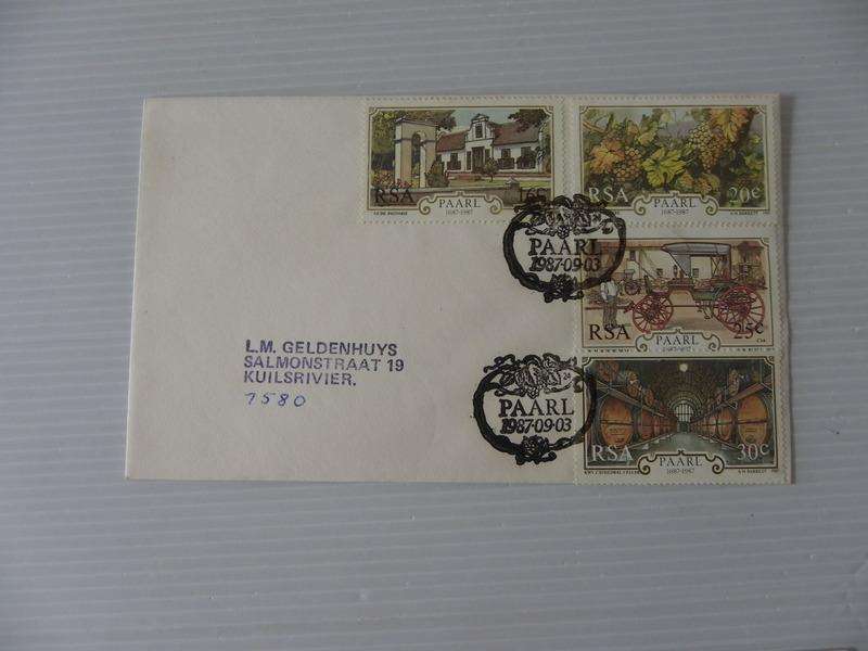 RSA 4.22 (1987) - 300th Anniversary of Paarl Private FDC with Official Cancel