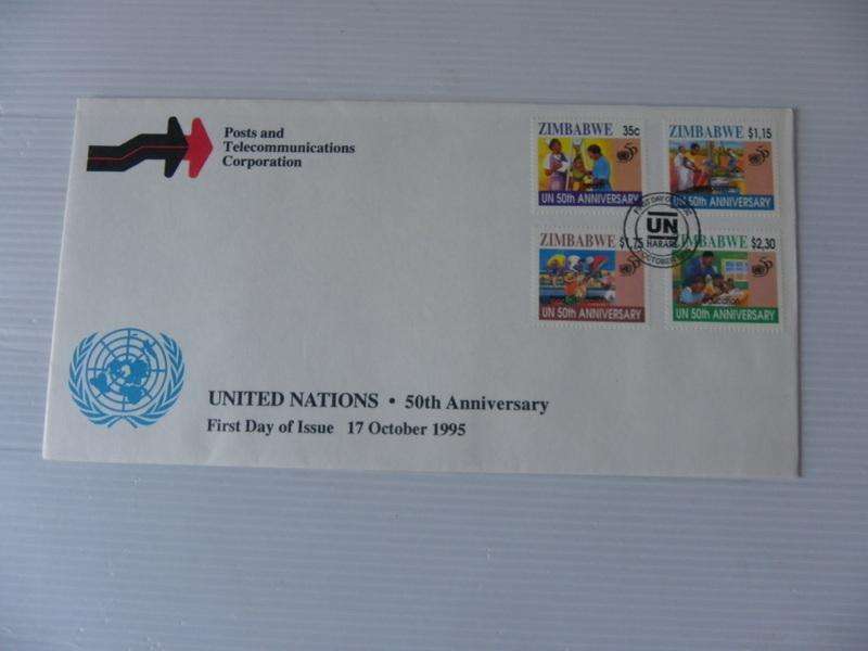 Zimbabwe (1995) - 50th Anniversary of United Nations Illustrated FDC