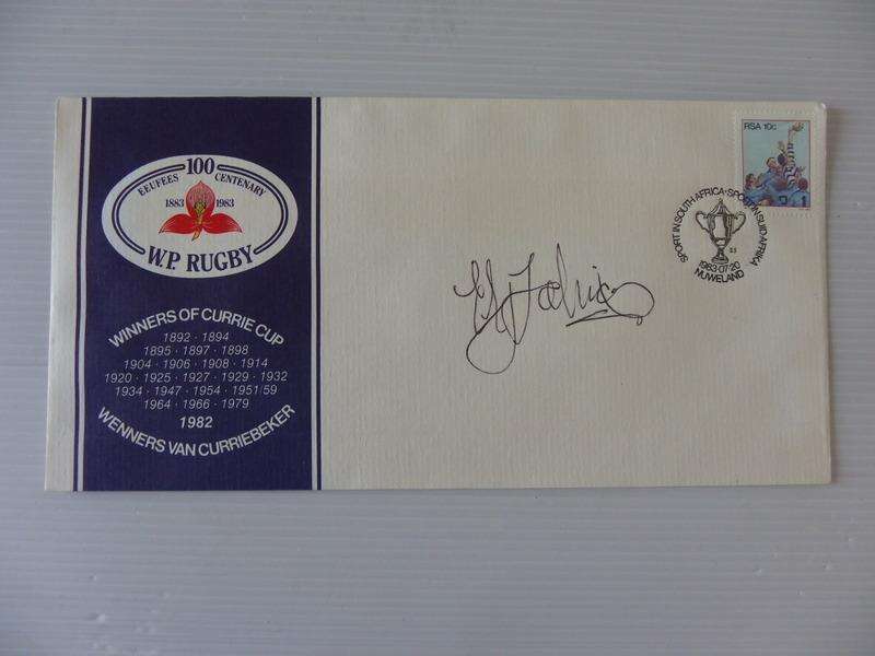 RSA (1982) - Centenary of WP Rugby Union Illustrated FDC Signed by Errol Thobais !!!
