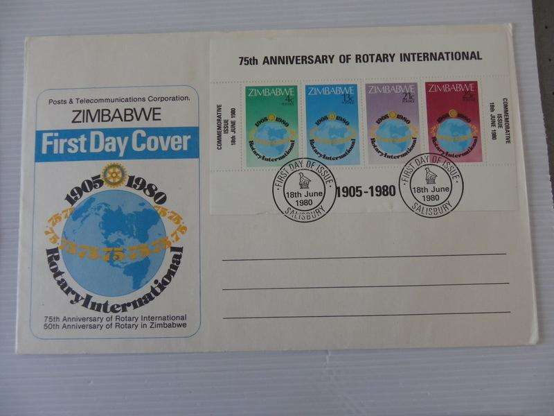 Zimbabwe (1980) - Rotary International Illustrated FDC with Miniature Sheet