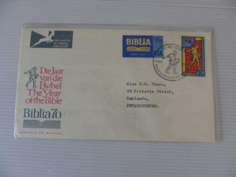 RSA 1.14 (1970) - 150th Anniversary of Bible Society Official FDC