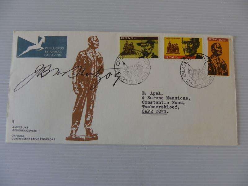 RSA 1.08 (1968) - Inauguration of Hertzog Monument Official FDC