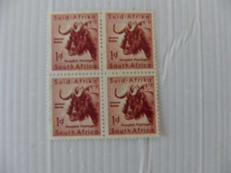 Union (1954) -  Animal Definitive 1d Mint Block