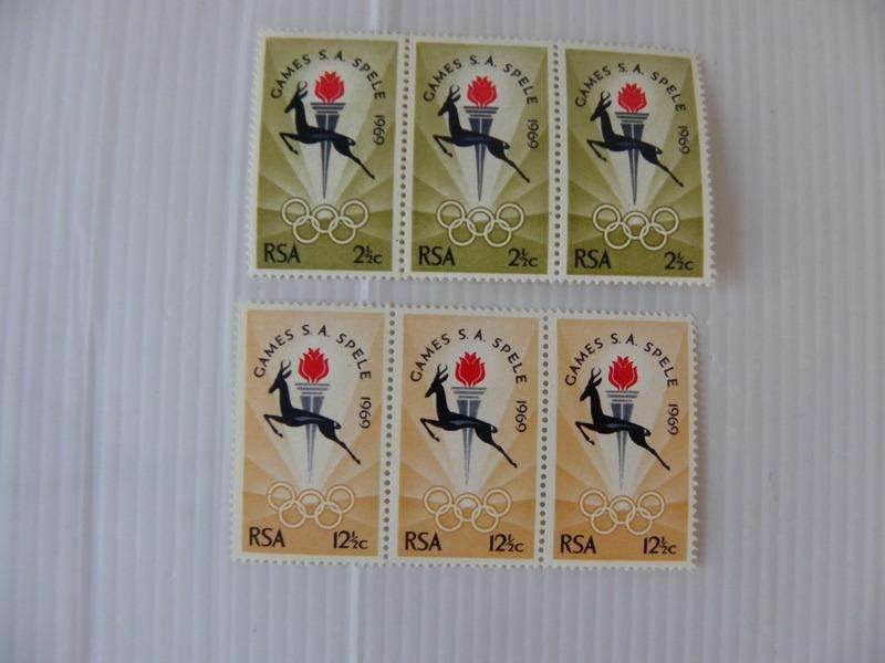 RSA 1.10 (1969) - SA Games Set in Mint Triplets