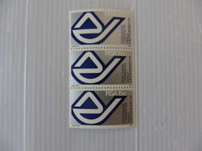 RSA 1.36 (1974) - 15th World Sugar Congress Mint Block of 3 Stamps