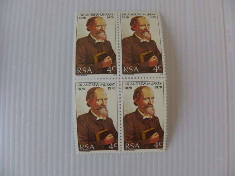 RSA 3.07 (1978) - Tribute to Dr Murray Mint block of 4 Stamps