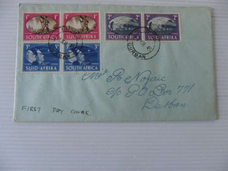 Union (1945) - Victory Private FDC with Pairs on Cover