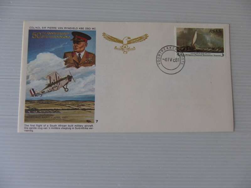 RSA (1981) - SAAF #07 50th Anniversary of Col Van Ryneveld Illustrated FDC