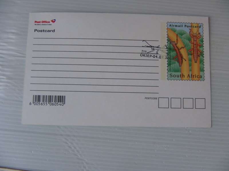 RSA (2008) - Postcard with OKIEP Cancel