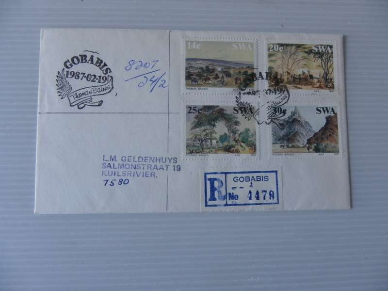 SWA 1.56 (1987) - Paintings by Thomas Baines Private FDC with Official Cancel