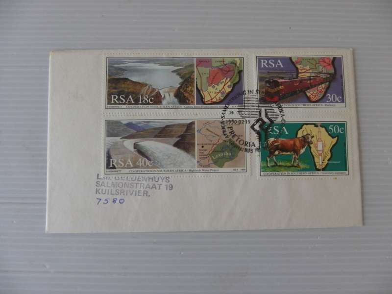 RSA 5.08 (1990) - Cooperation in SA Private FDC with Official Cancel