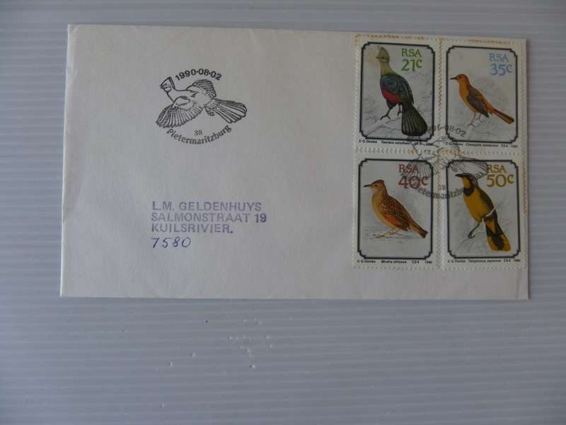 RSA 5.10 (1990) - Birds Private FDC with Official Cancel