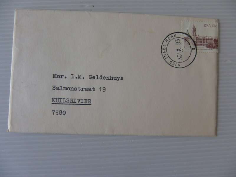 RSA 4th Definitive Series (1982) - Private FDC with Thabanchu Cancel