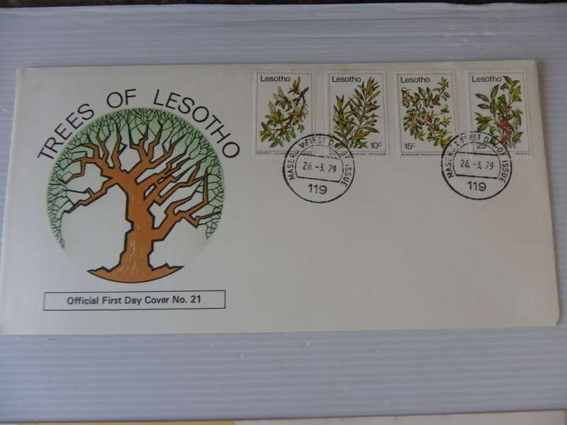Lesotho (1979) - FDC #21 Trees of Lesotho Illustrated FDC