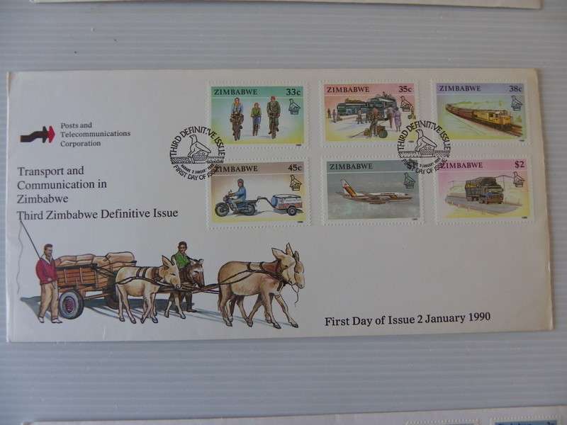 Zimbabwe (1990) - Transport and Communication in Zimbabwe Illustrated FDC