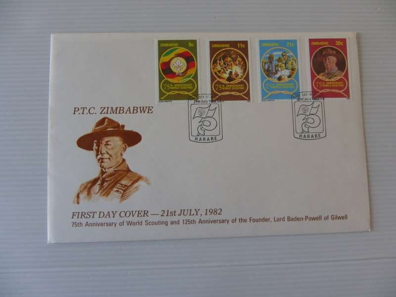 Zimbabwe (1982) - 75th Anniversary of Boy Scouts Illustrated FDC