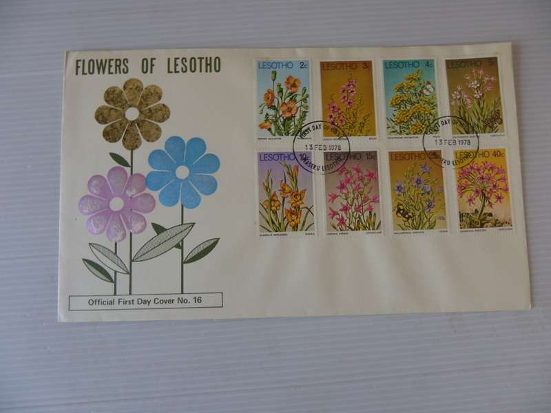 Lesotho (1978) - FDC #16 Flowers Definitive Illustrated FDC