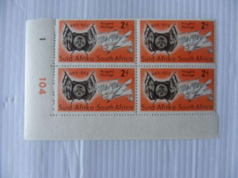 Union (1954) - Centenary of Orange Free State 2d Mint Control Block
