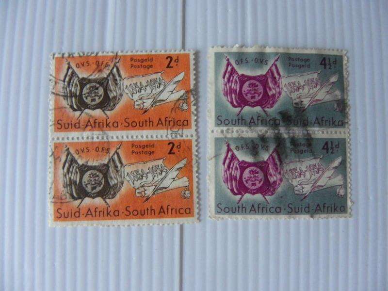 Union (1954) - Centenary of Orange Free State Used Set in Pairs