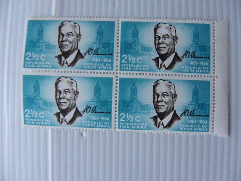 RSA 1.04 (1966) - Verwoerd Commemoration 2 1/2 c Mint Marginal Block